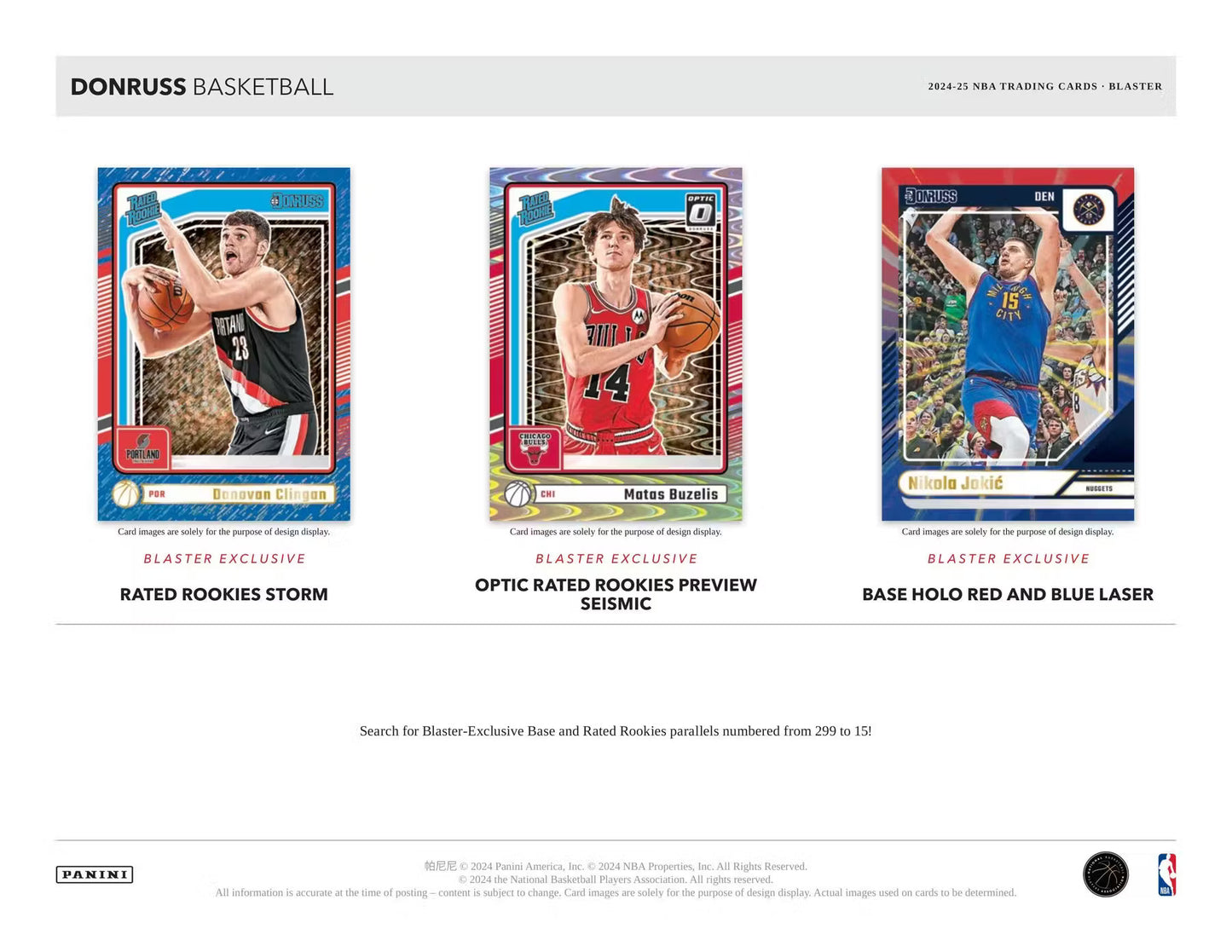 2024-25 Panini Donruss Cartes Basketball NBA Blaster Box