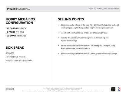 2024/25 Panini Prizm Basketball Hobby Mega Box