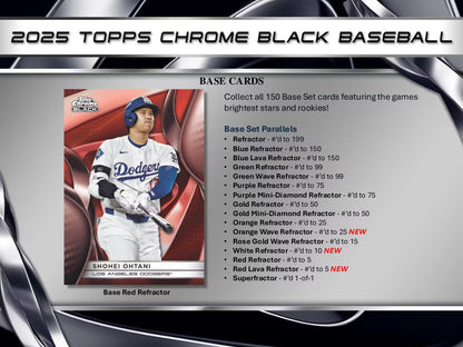 2025 Topps Chrome Black Baseball Hobby Box