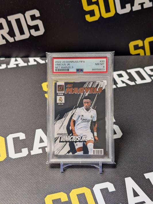 2022 PANINI DONRUSS FIFA NET MARVELS #20 VINICIUS JR. PSA 8